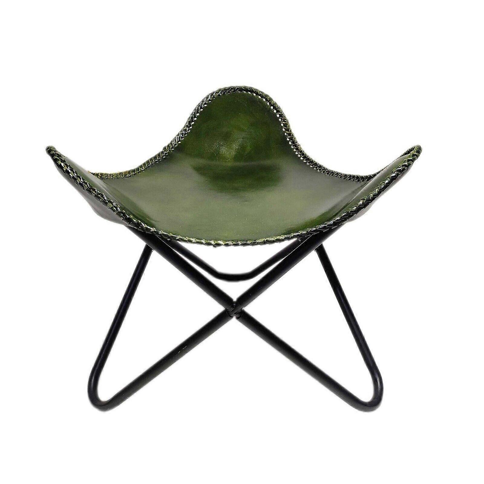 Läder ottomanska, triangel form grön läder fjäril