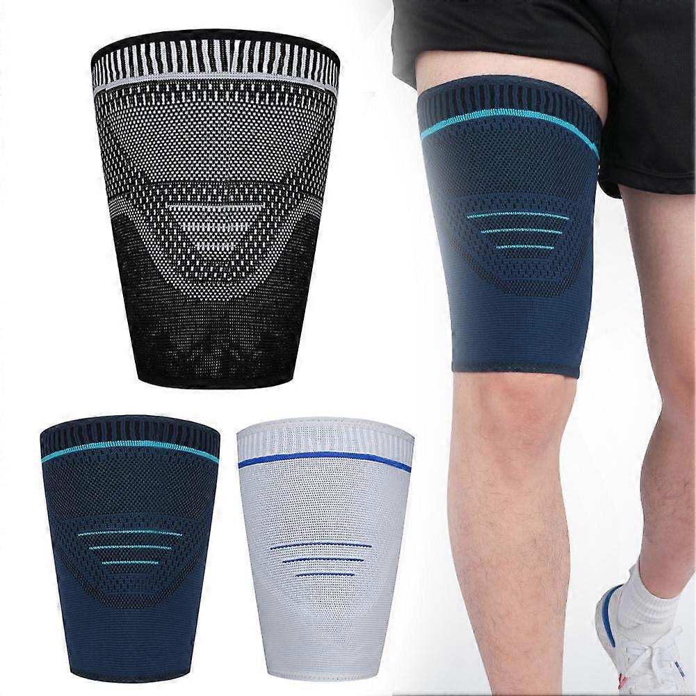 Dark blue single (C) size M$Sports thigh knitted compression leggings for men and women for outdoor running, basketball, Muay Thai and equestrian