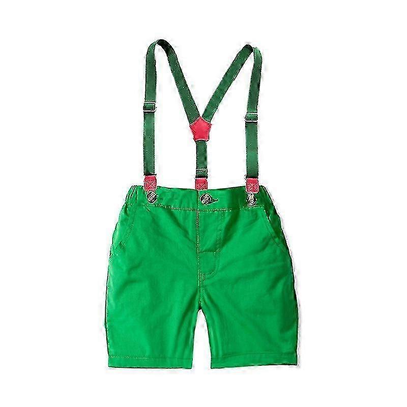 Shorts For 3-24 Months Baby Boy Newborn Fashion Red + Shorts With Suspender 2 Pcs Suit For Birthday Party For Casual Outfit