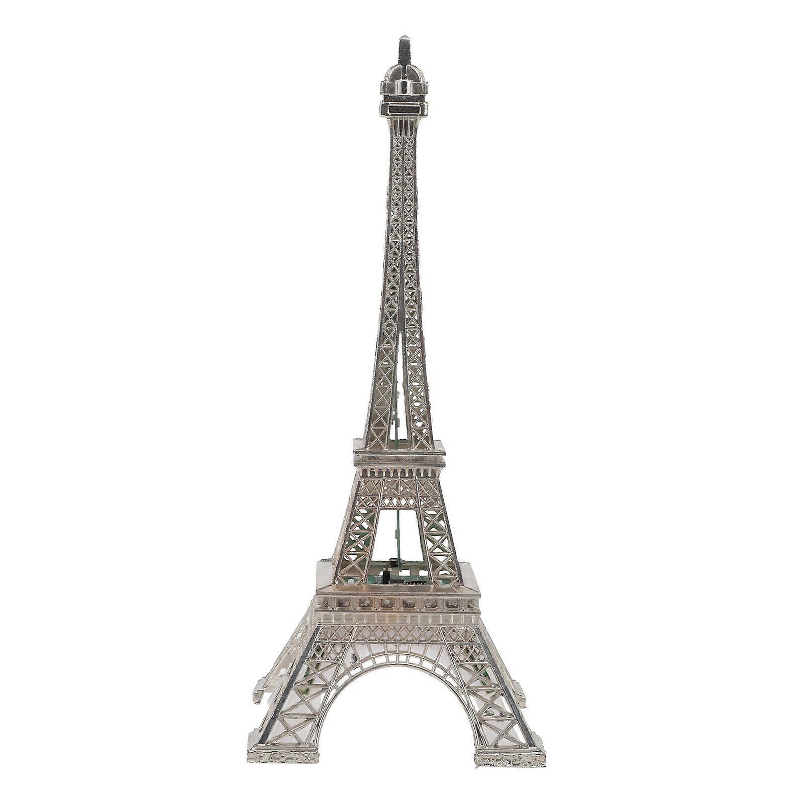 Eiffel Tower Decor LED Light Ornament for Home Desktop Decoration Silver