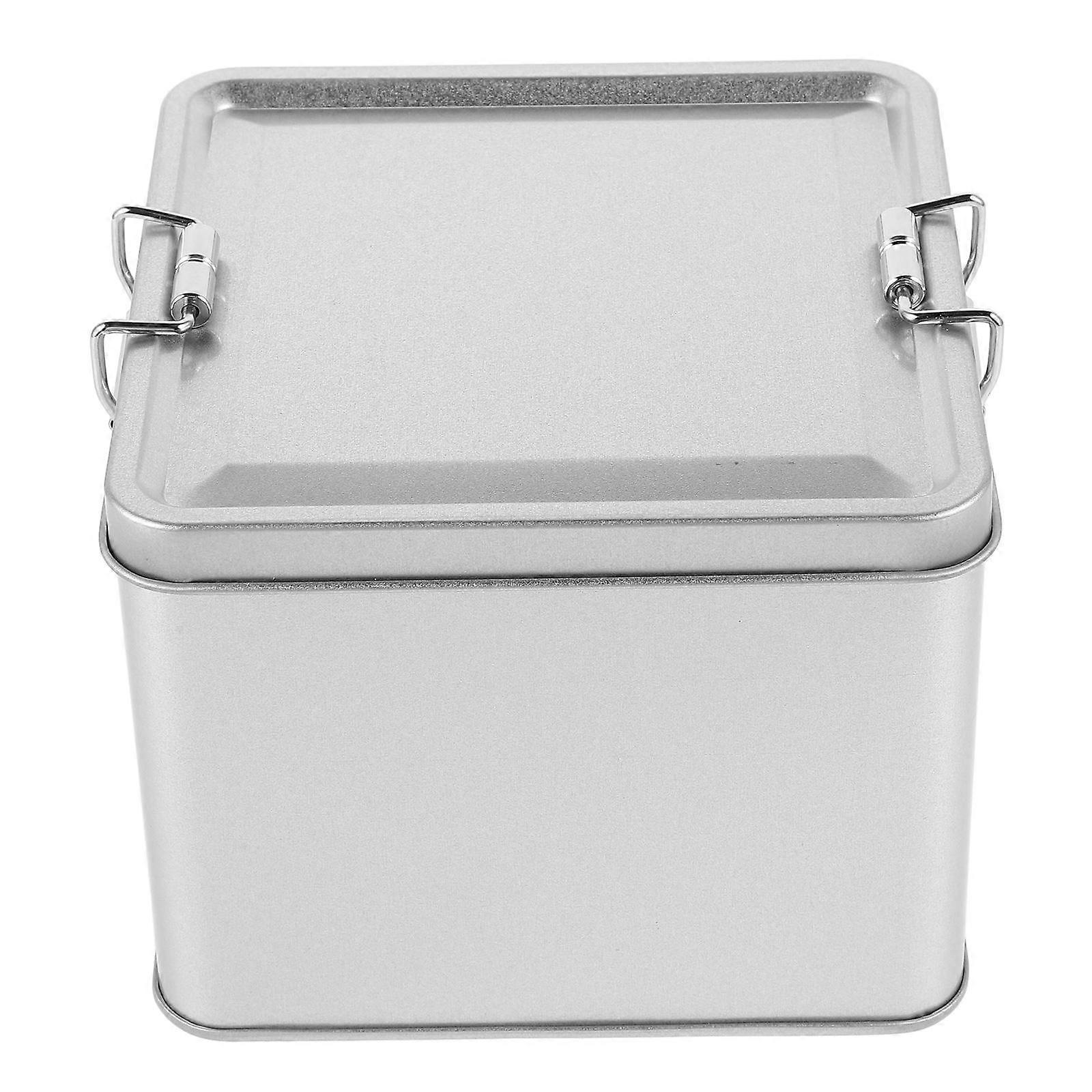 Silver Tinplate Box for Storage Use Candy Storage Container