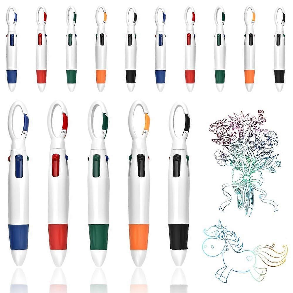 Retractable Ballpoint Pen 4 Color Multicolor Pen Set For Office And School