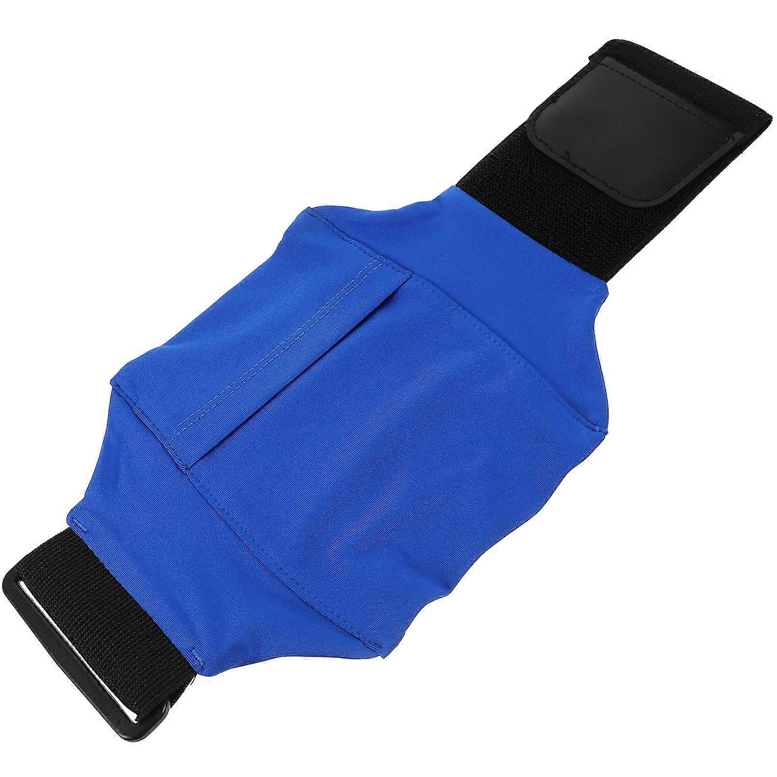 Exercise Cell Phone Holder Drop Leg Bag Thigh Phone Holder Elastic Band Non-slip Gel Blue 15X12X0.5CM Adjustable Size 1Pack