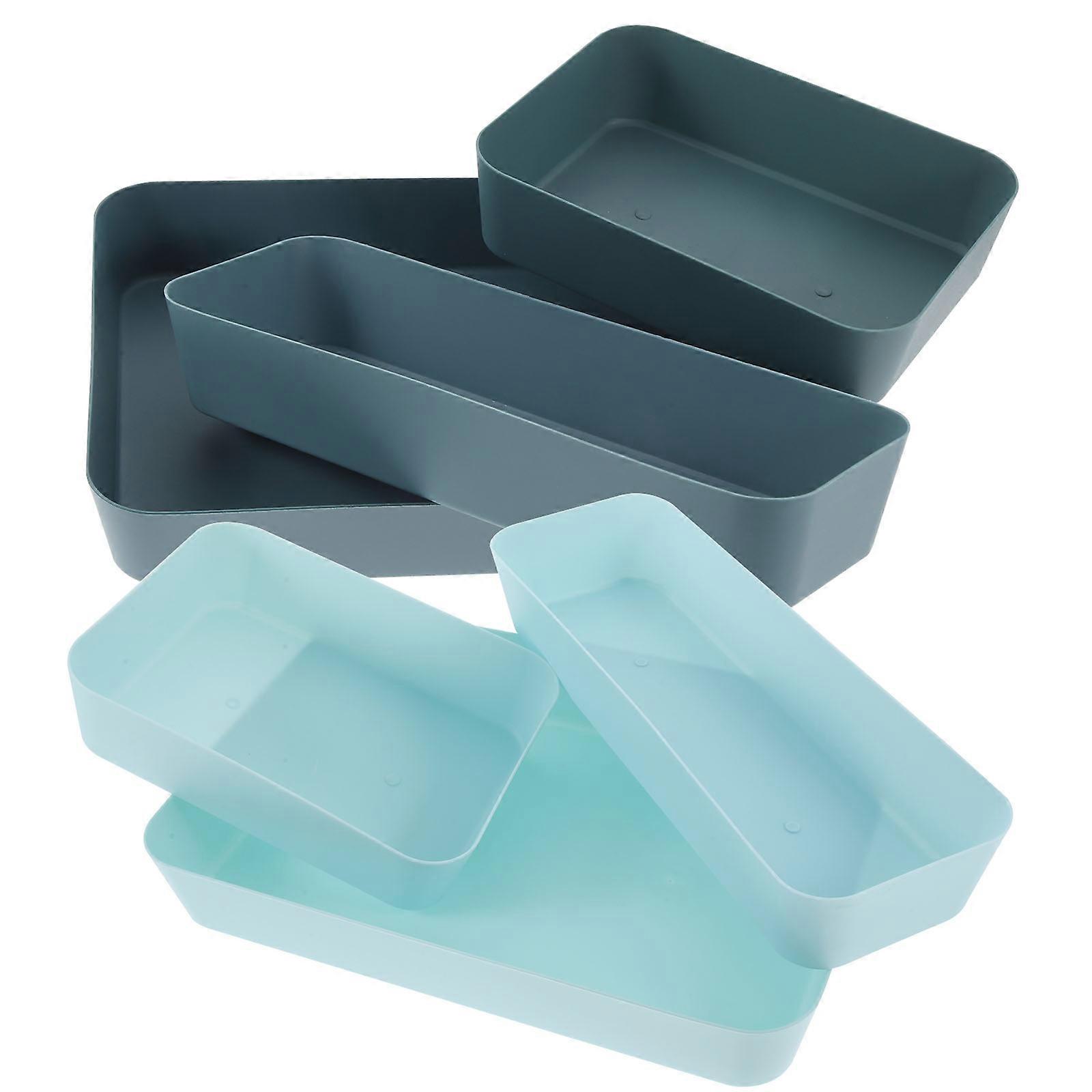 Plastic Organizer Rectangular Desk Drawer Accessories Organization Sky Blue Medium 2650X850X450cm 6Pcs