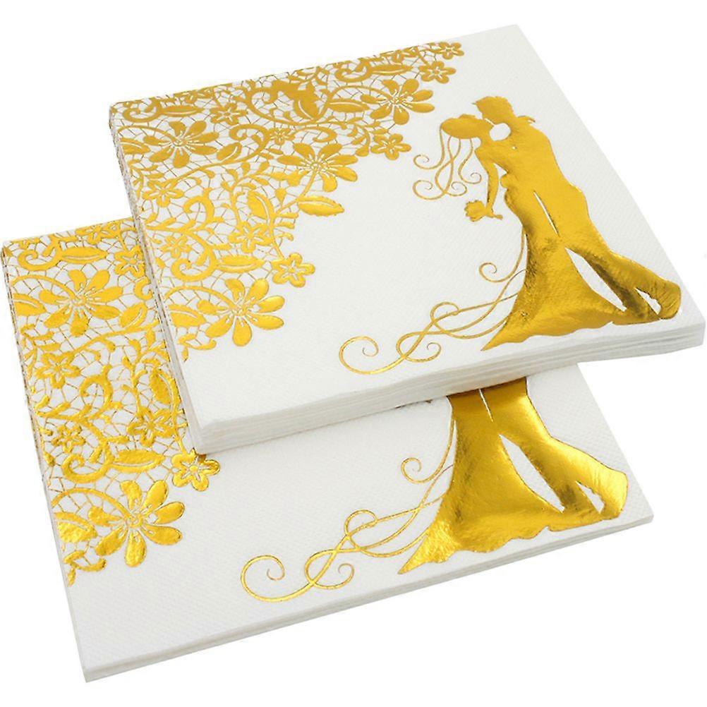 40pcs Serviettes De Mariage Serviettes Jetables De Réception De Mariage Serviettes De Toilette Fournitures De Mariage