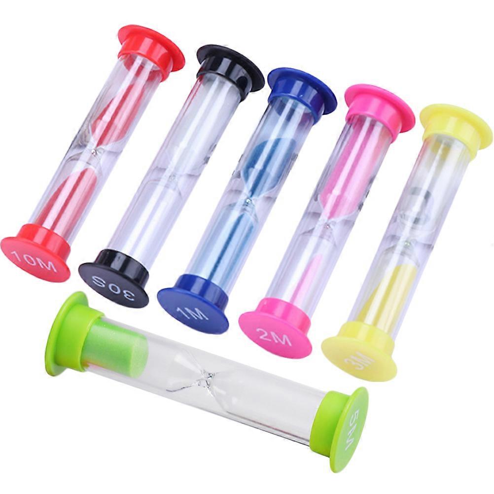 Classroom Timer Sand Hourglass For Kids General Users Home Decor 9x2.5cm Plastic 6Set