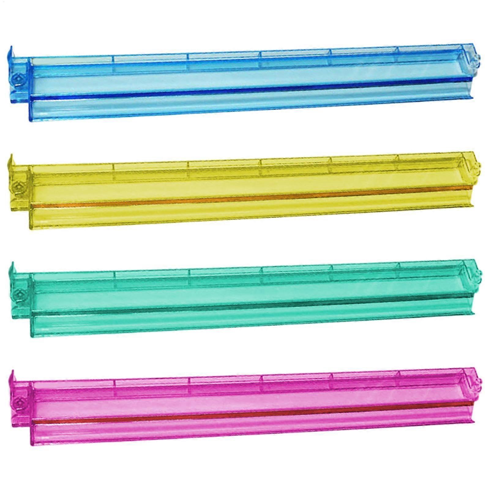 4 Pcs Push Mounted Mahjong Racks Acrylic Mahjong Sliders and Racks Transparent Multicolor Mahjong Tile Rack and Slider Set of 4 Acrylic Tile Shelves