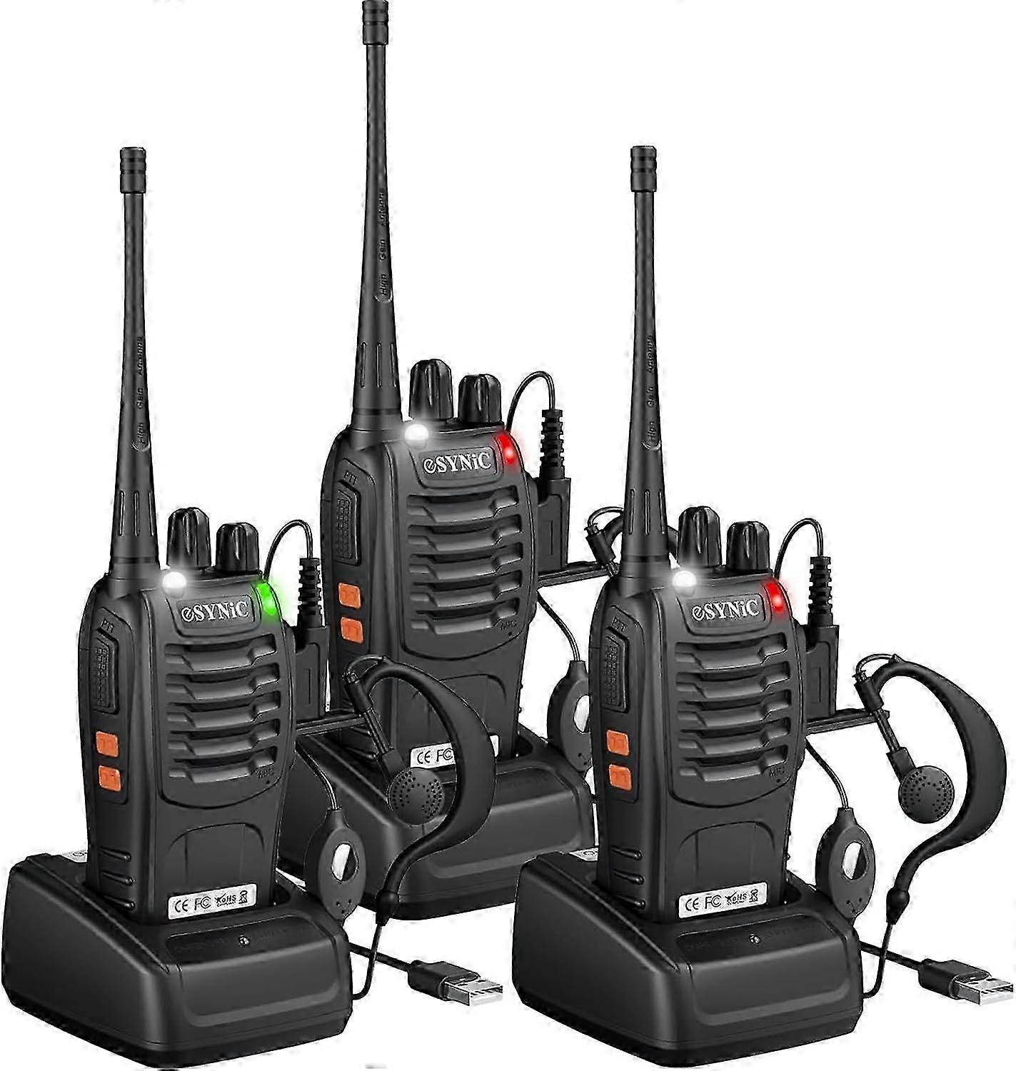 3pack Professional Walkie Talkies για ενήλικες 5km/3miles Long Rang Walkie Talkies