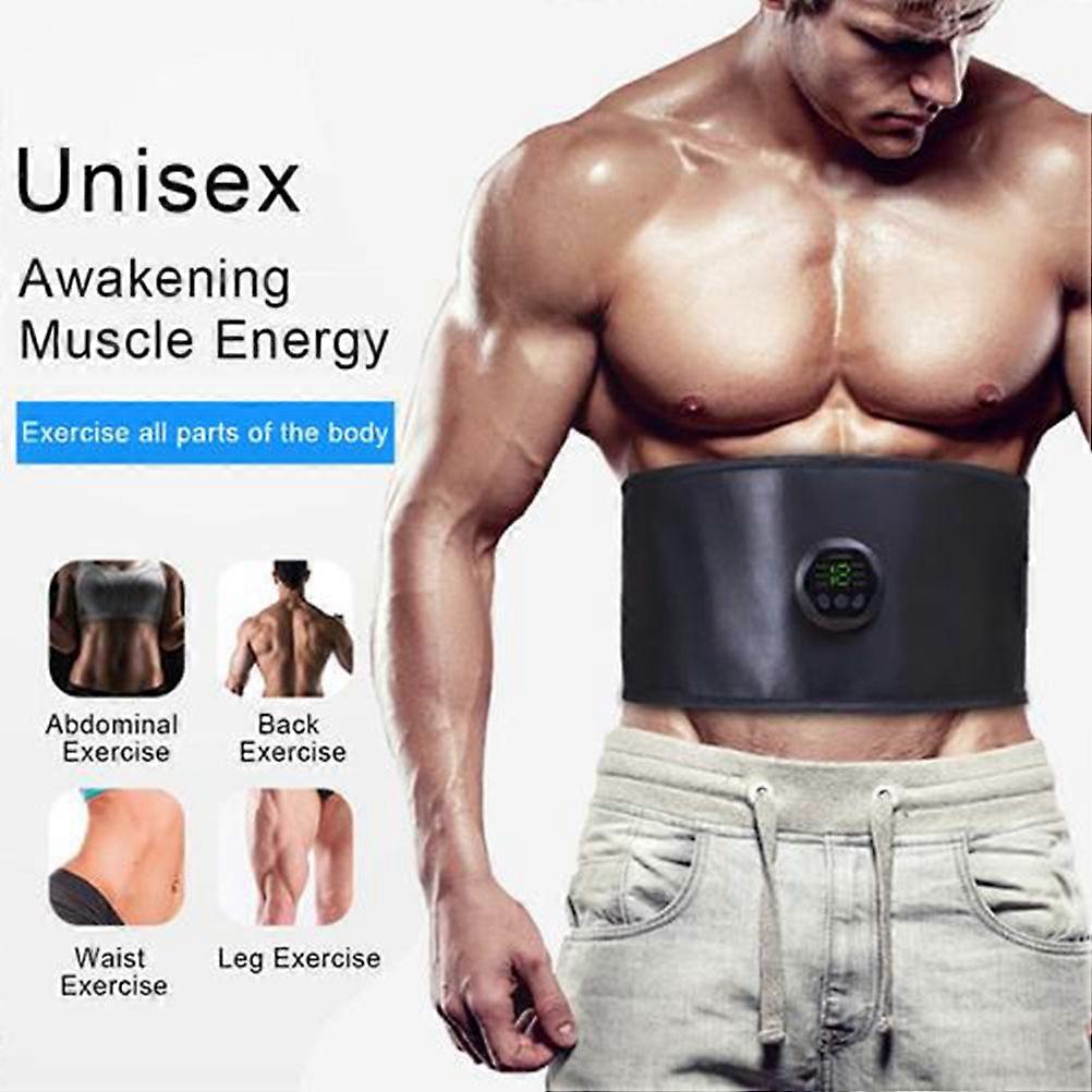 EMS Abdominal Muscle Belt Abdominal Muscle Pad Liquid Crystal Display 6 Modes 15 Levels Adjustable  Slimming Belt