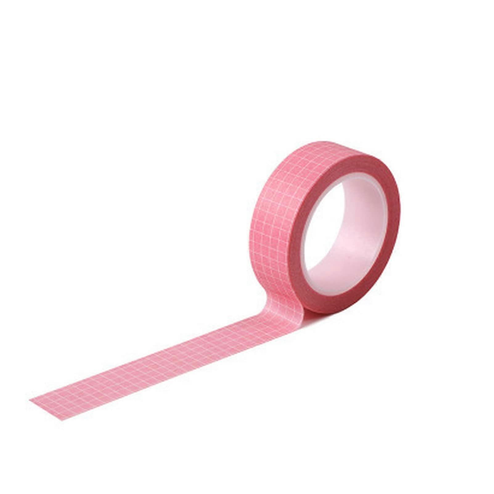 Double Sided Tape 10 Metres White Black Grid Washbasin Diary DIY Scrapbook Masking Decorative Ribbons Mesh Ribbon (Pink)