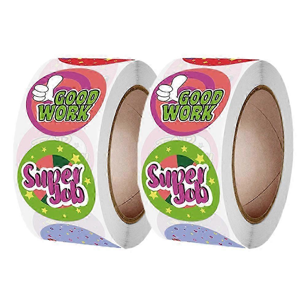 Roll of Motivational & Reward Stickers - Round Stickers with Unique Designs for Student Incentives & Positive Reinforcement