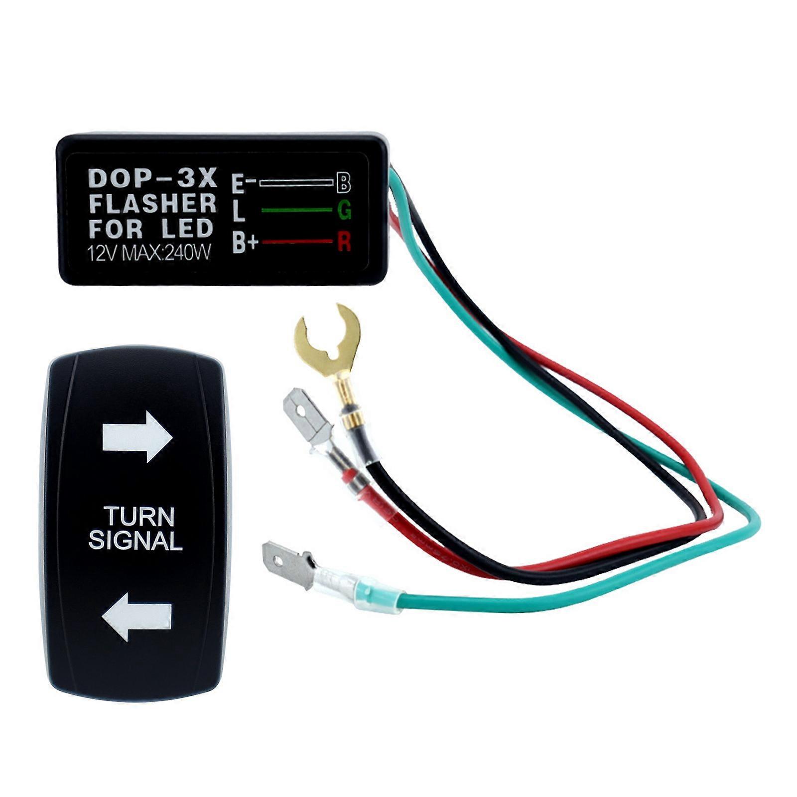 Motor Internal Switch for ATV UTV Tractor Motorcycle ON Off ON Rocker Switches Turn Signal Switch with Flasher Relays Multicolor