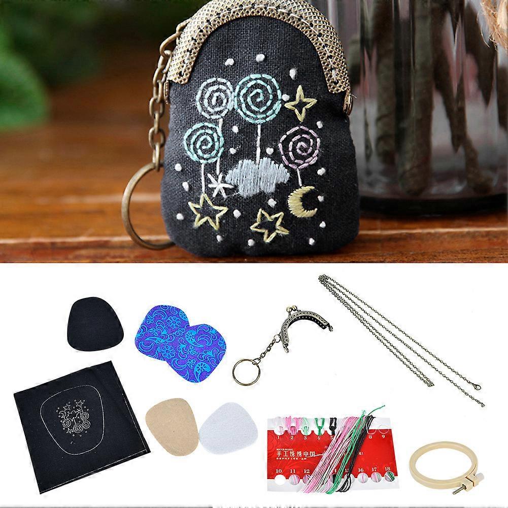DIY Embroidery Bag Needlework Materials Kits Set HandMade Swing Craft Gift(Type B)