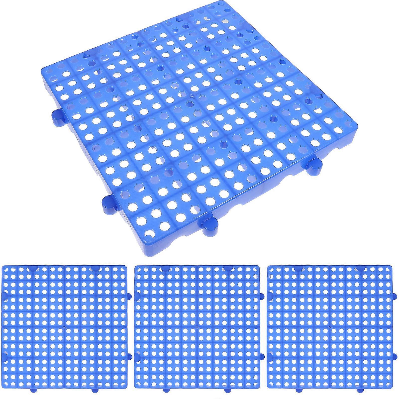 Interlocking Outdoor Tiles Durable Patio Flooring Blue 30x30x3cm Plastic Easy Installation