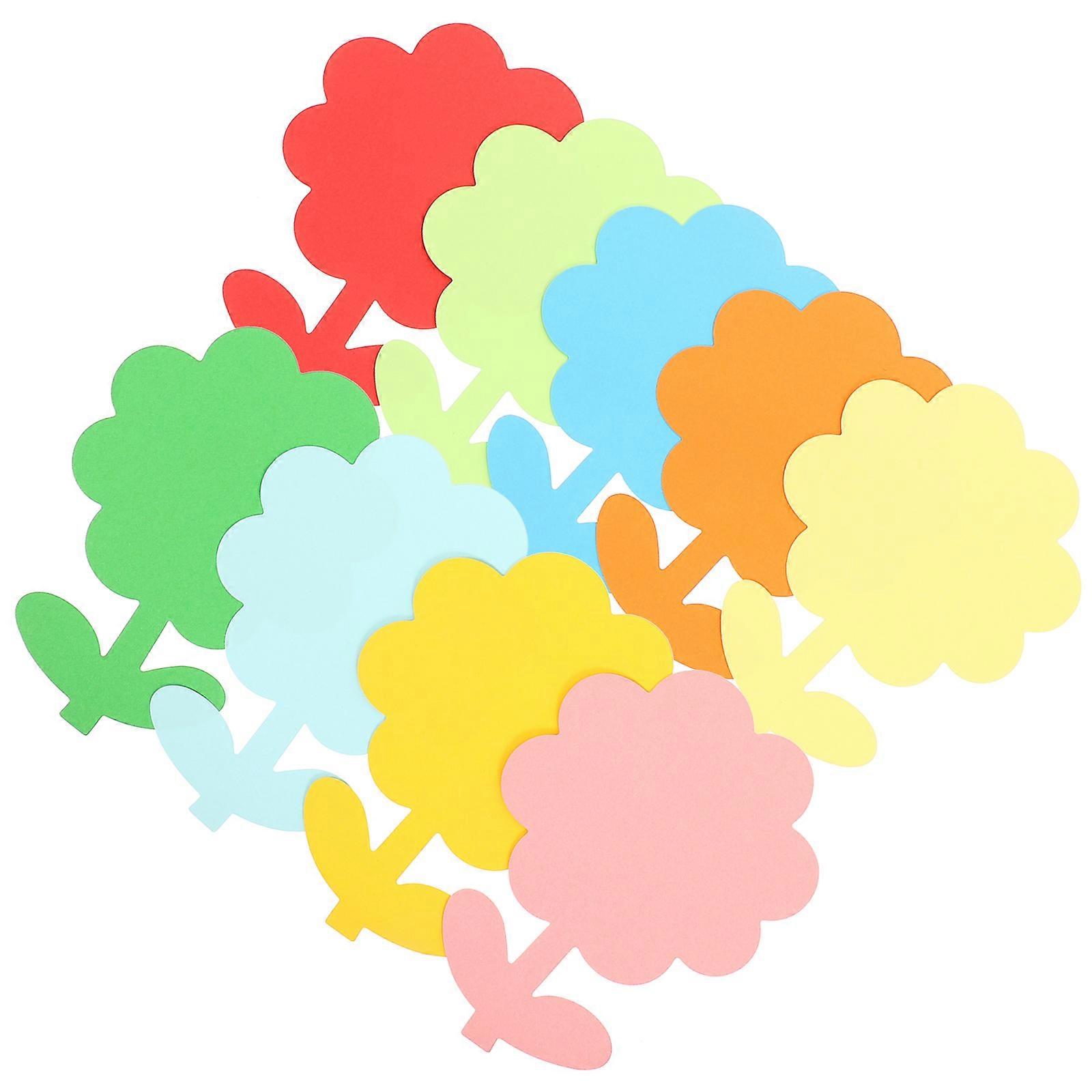 Delicate Wall Paper Cutouts Flower Shape Multi Color Classroom Decoration 72Set