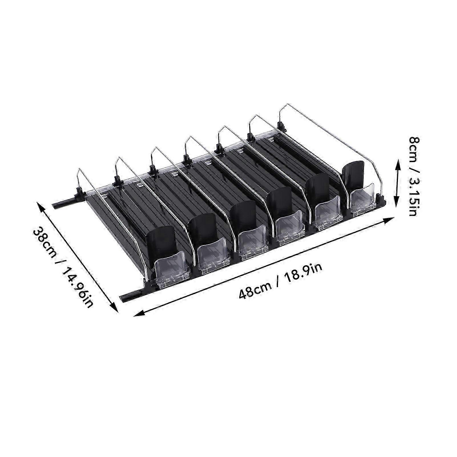 Automatic Drink Pusher Glide Width Adjustable Simple Operation Labor Space Saving Black Self Pushing Can Organizer For Fridge 38cm / 15in