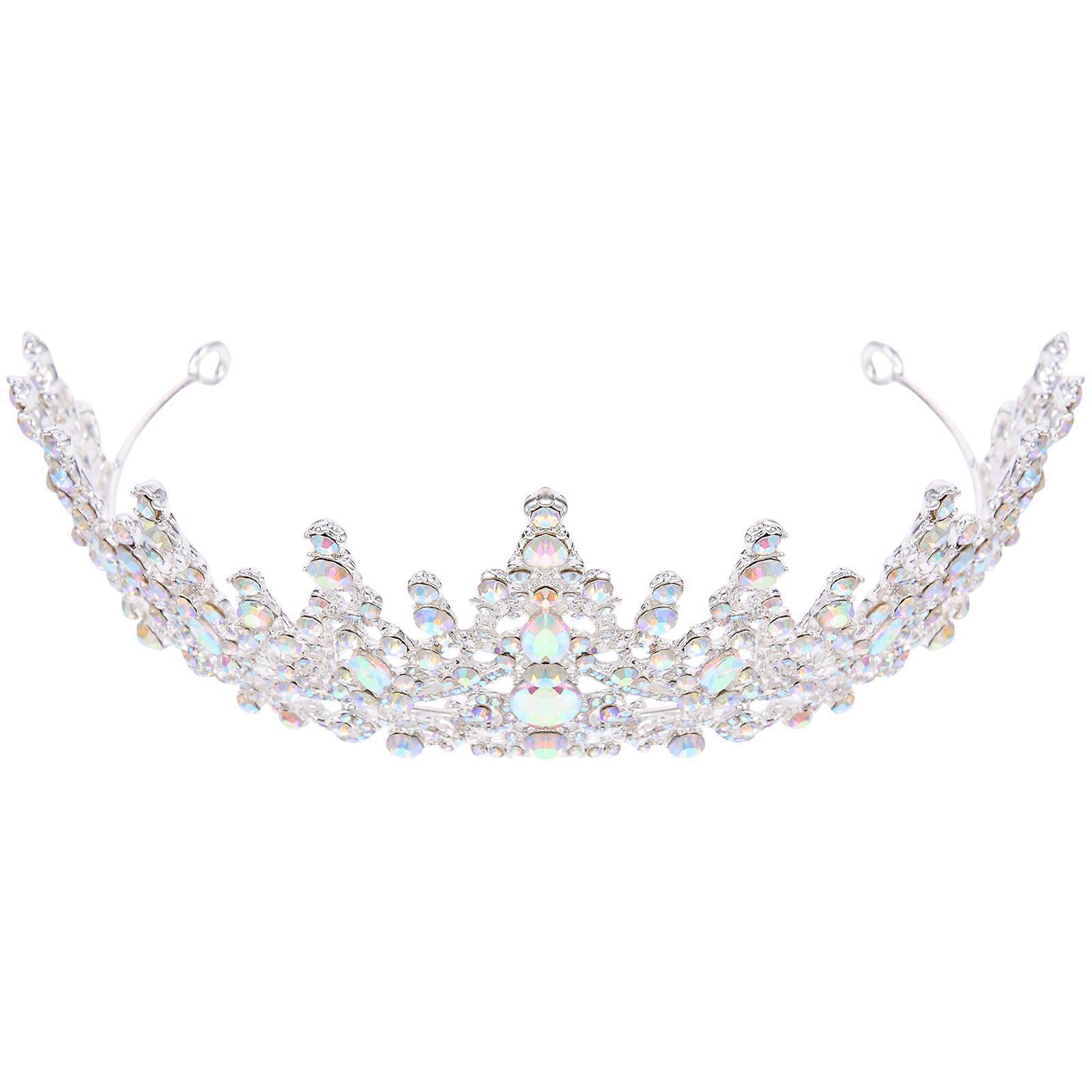 Multi Color Alloy Crown Headdress for Decor Elegant Bridal Tiara with Simple Structure