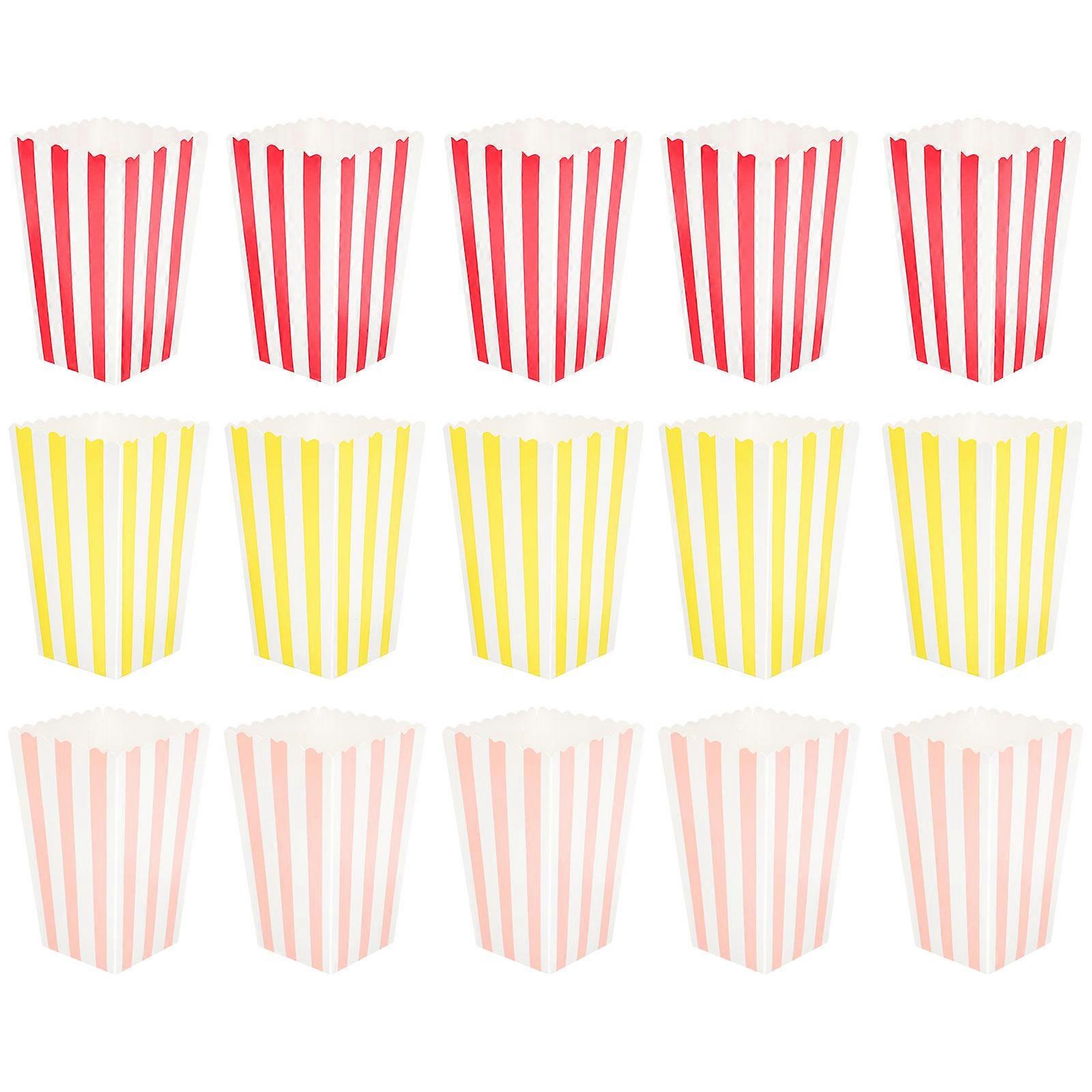 60ct Popcorn Boxes with Creative Design for Parties, Movie Nights, Snacks, Candy, and Treats Lightweight Paper Containers