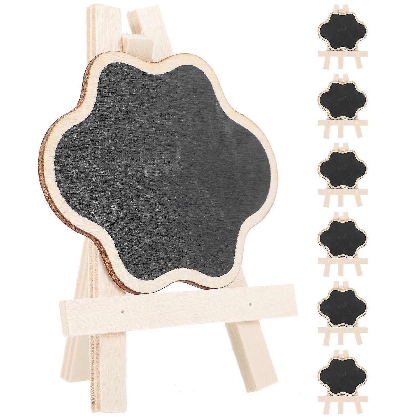 Chalk Board Signs Mini Blackboards Memo Board For Pubs Kitchens Wood Material Rectangular Shape 10.6x8cm 7Pcs