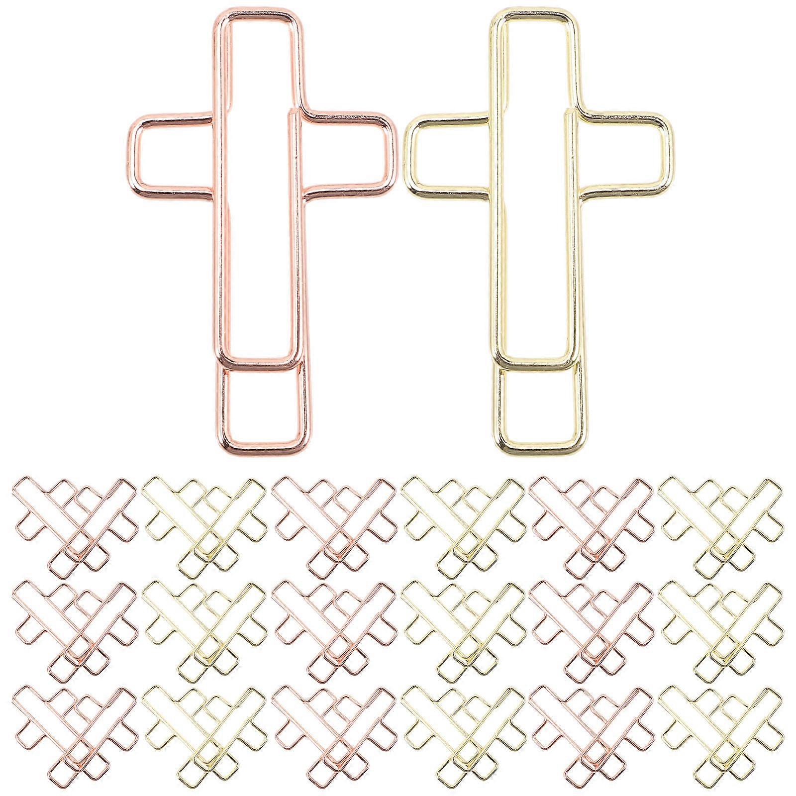Cross Shaped Paper Clips for Decor Made of Iron Material Assorted Color 20pcs
