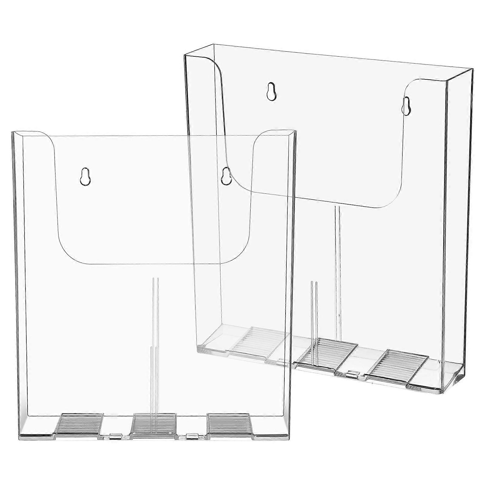 Transparent Wall File Organizer for Document Organizing 2Pcs Acrylic Holder