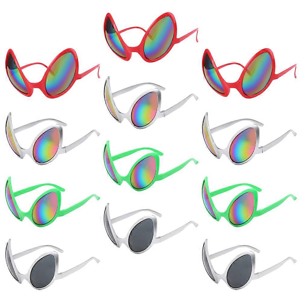 12Pcs Plastic Sunglasses Halloween Costume Accessory For Adults Assorted Color Funny Design Round Shape