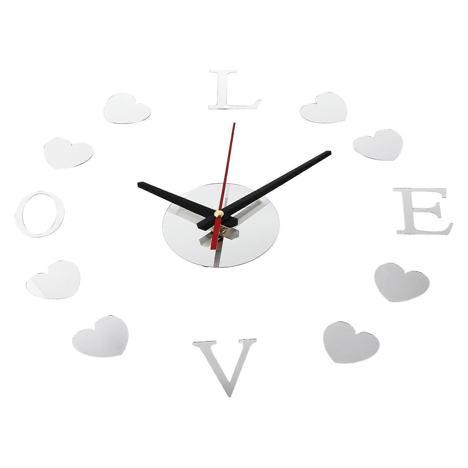 Heart-Shaped Wall Clock Decor For Home Decoration 40x40cm With Timekeeping Function 1Pcs