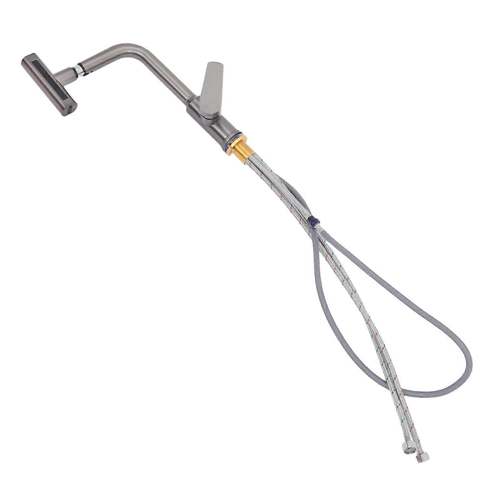It looks like you've provided a product title or description for a **stainless steel kitchen faucet** with specific features. If you're looking for