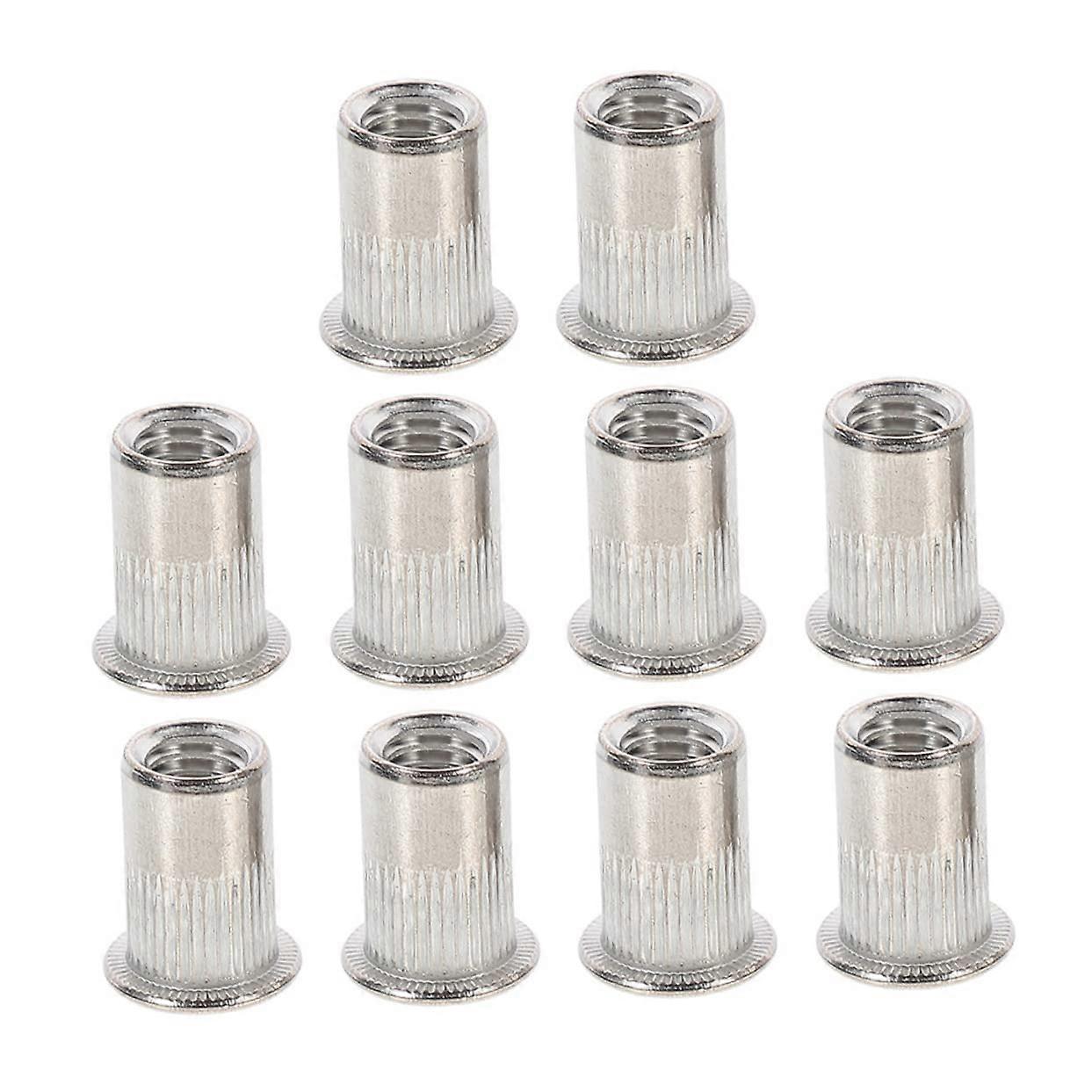 10 Pack Flat Head Insert Nuts - Easy Install Rivet Nuts for Automotive, Furniture, and Industrial Applications
