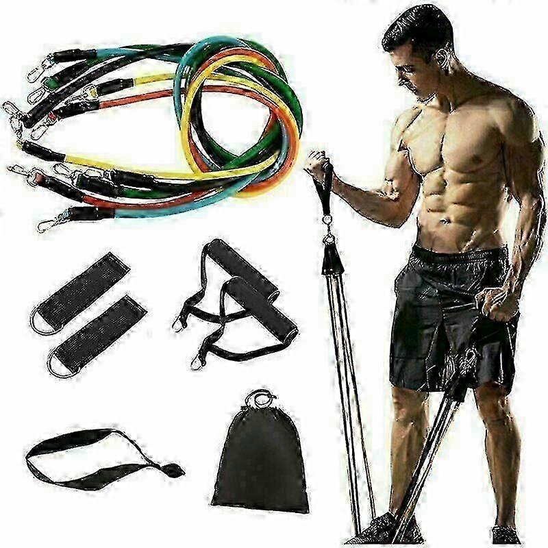 Elastic Fitness Kit, Resistance Band Set, Elastic Fitness Bands Musculation 5 Elastic Fitness Bands, and Handles, Door Anchor, Foot Straps