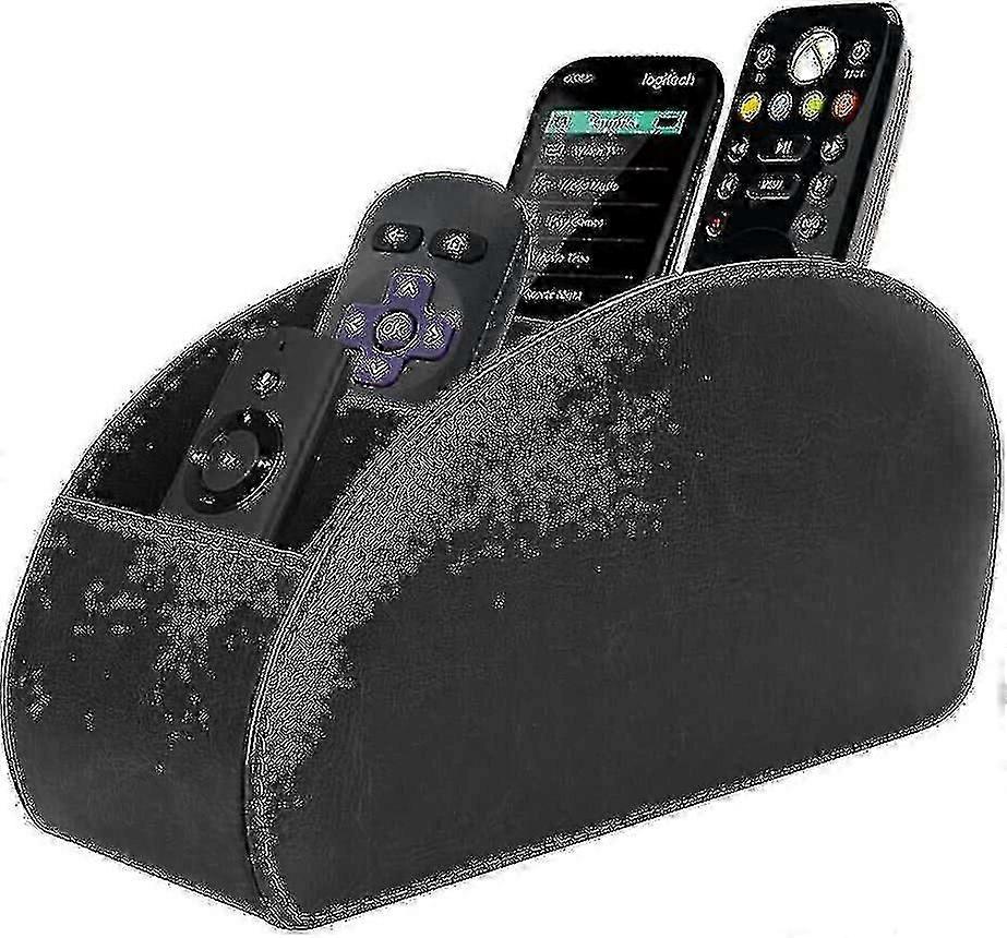 Leather Tv Remote Control Holder Desktop Organizer With 5 Compartments Best Gift