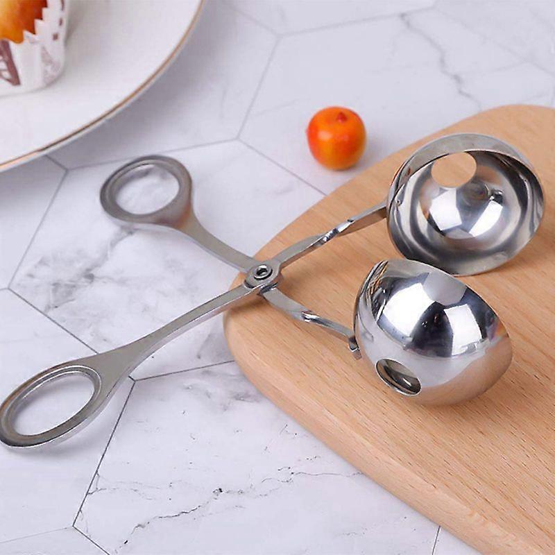 Meat balls, 2 pcs. Stainless Steel Ball No Stick Meat Baller Tongs Cake Pop Maker Cookie Dough Meatloaf Tongs