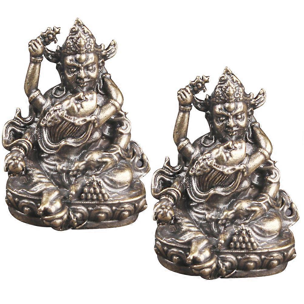 Brass of Wealth Figurine for Decoration with Retro Charm and Craftsmanship 2Pcs