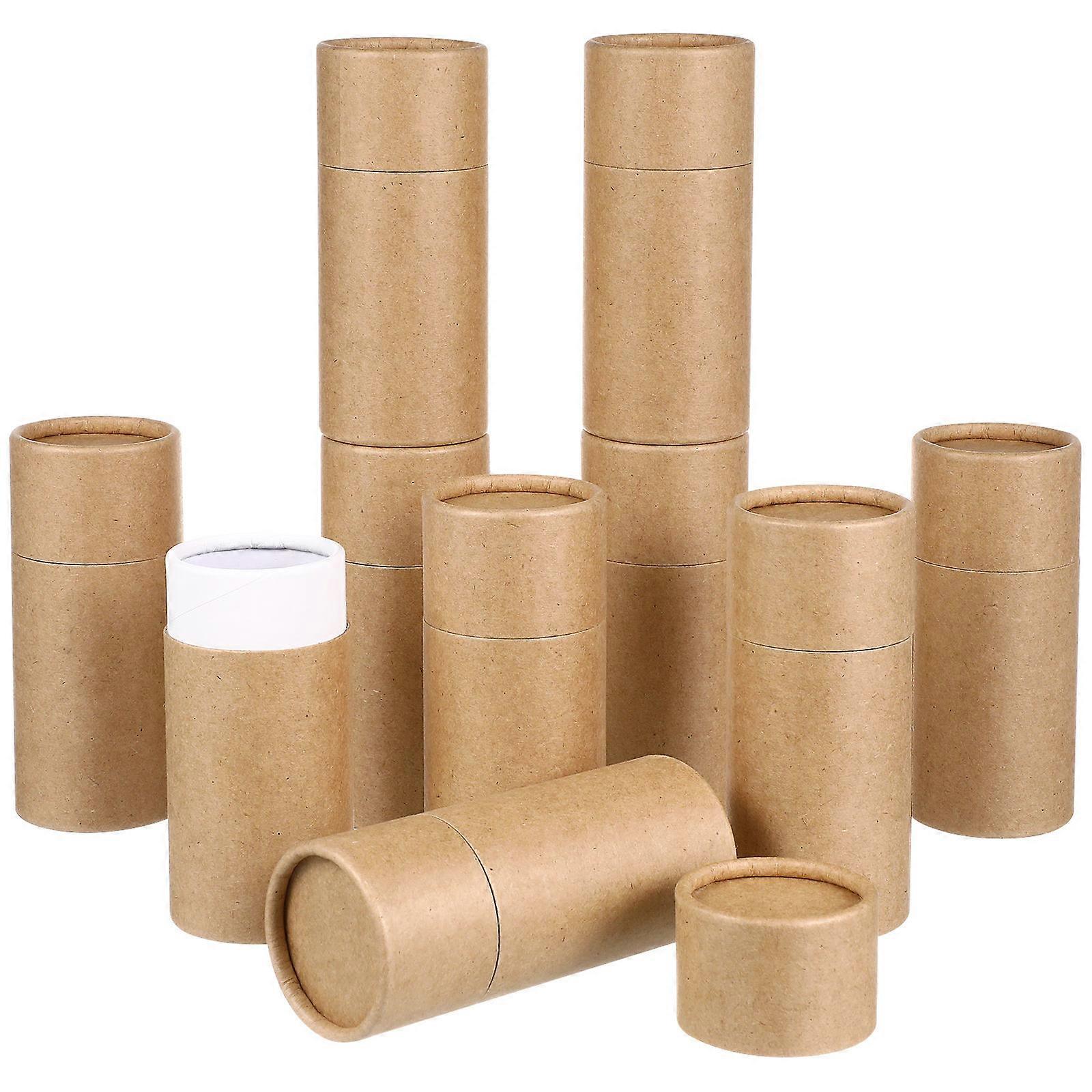 10pcs Essential Oil Bottle Paper Cylinder Boxes Brown Reusable Storage for Oils Teas and Small Items Perfect for Weddings Birthdays and Gift Packaging