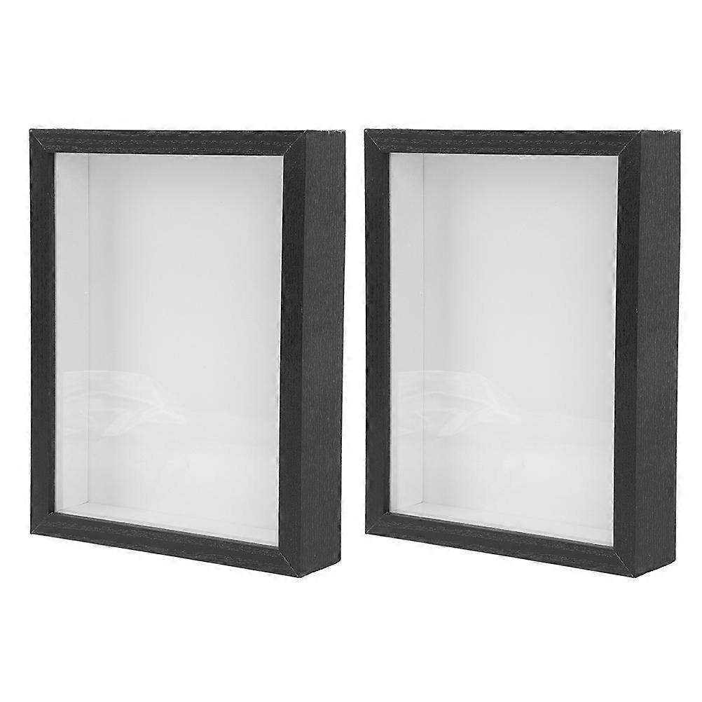 Black Plastic DIY Photo Frame for Decor Perfect for Butterflies Specimen Case 2 Pieces