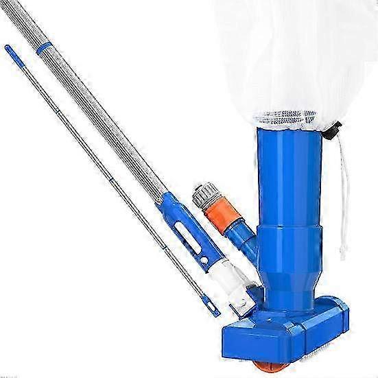 Portable Handheld Swimming Pool Jet Cleaner with Detachable Poles - No Power Needed Leaf Vacuum Cleaning Kit for Quick Pool Maintenance
