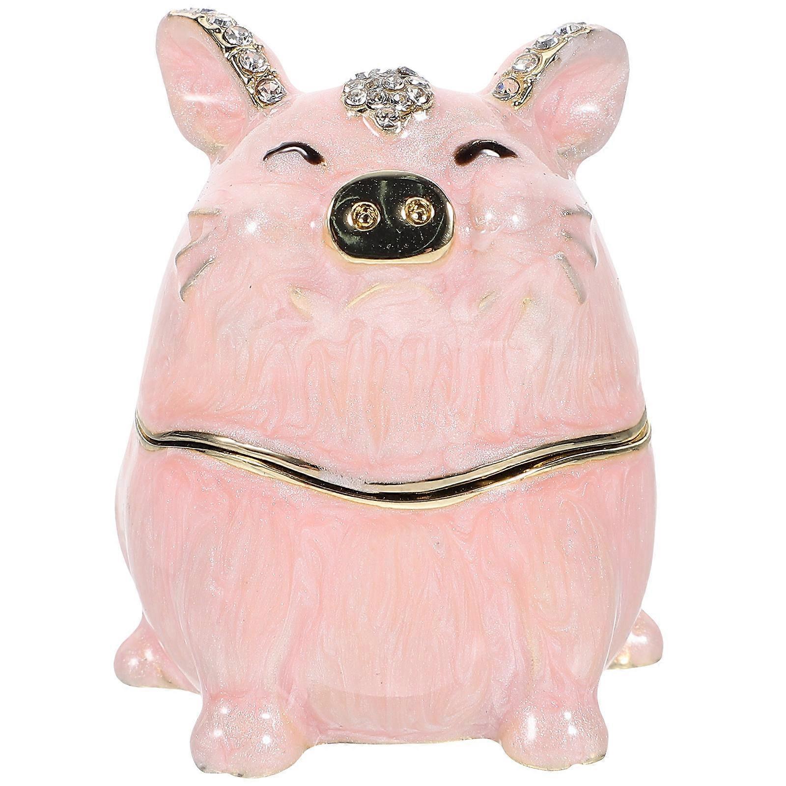 Hinged Trinket Box Pig Shape Storage Gift Wrapping For Home Atmosphere 1Set