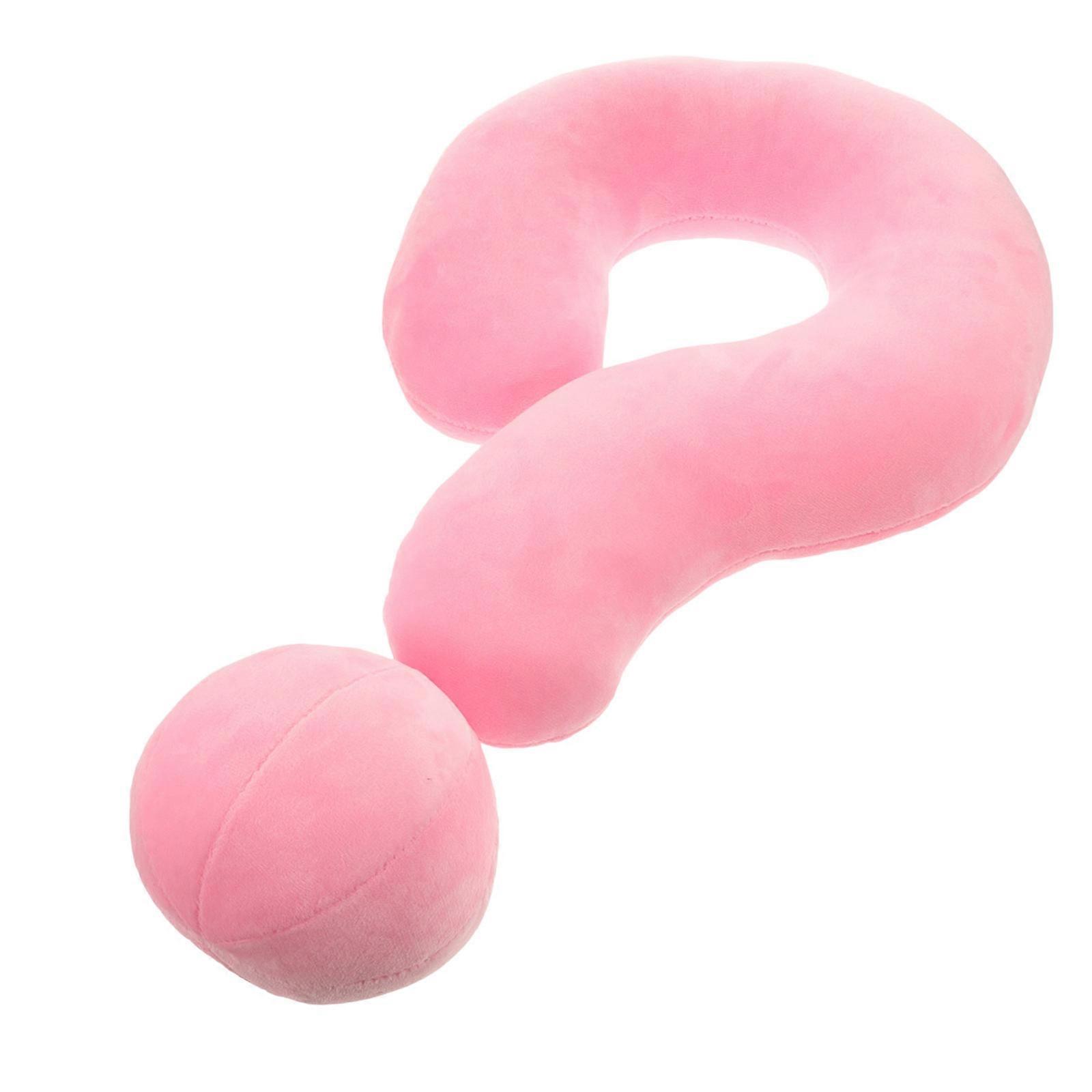 Decorative Question Mark Shape Plush Pillow Ideal For Car Use And As A Gift Comfortable Pink 1Pcs