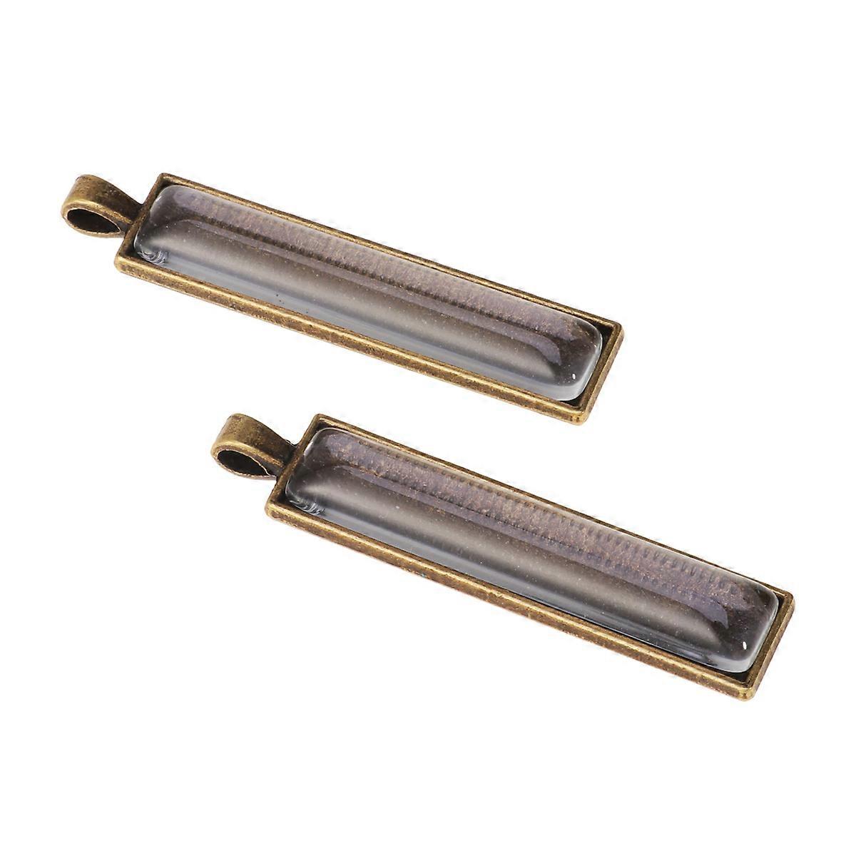 Art Creation Vintage Pendant Trays And Glass For DIY Projects With Unique Rectangle Shape In Gold 20Pcs