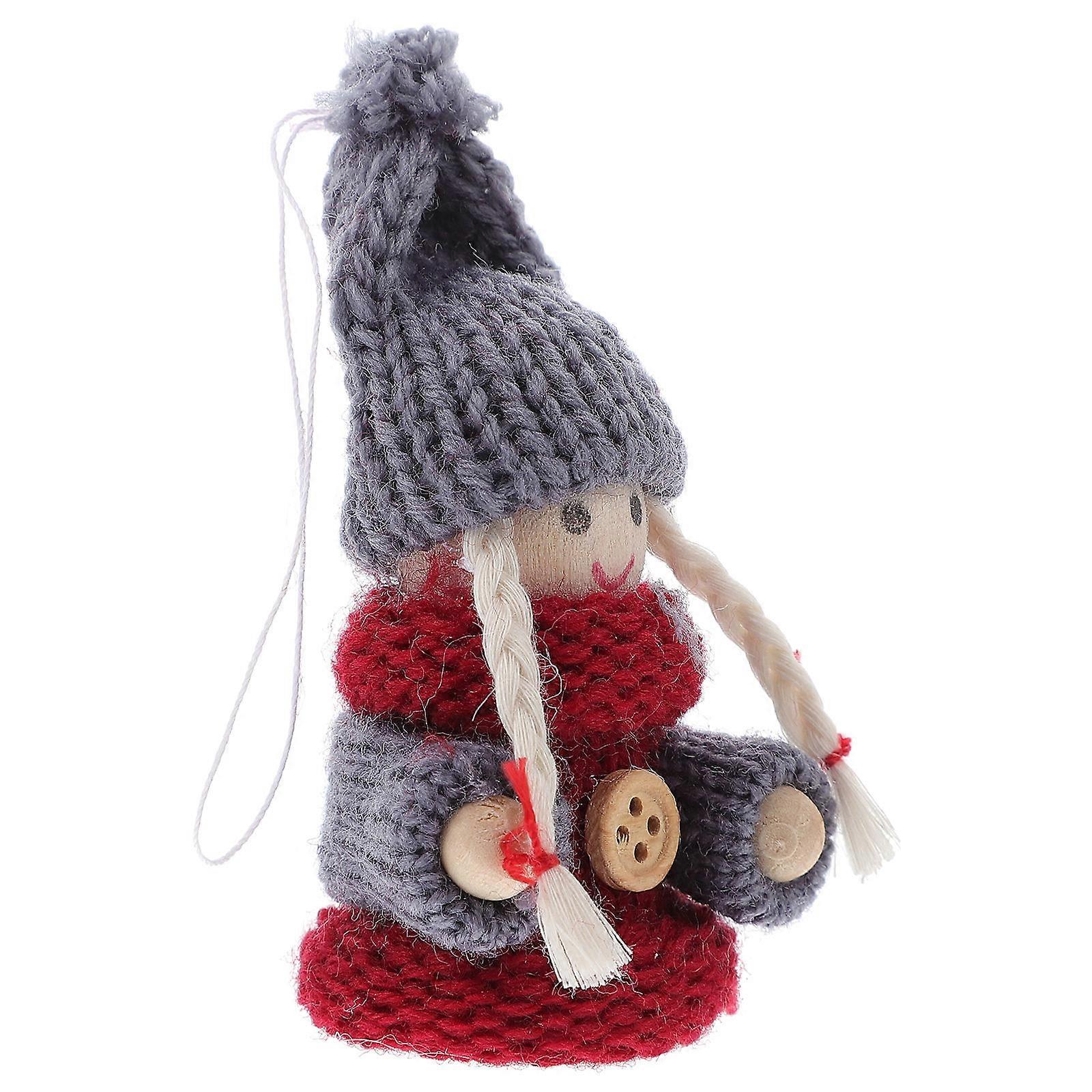 Decorative Christmas Doll Ornament For Christmas Celebration 7.3X5X3.2CM Red Perfect Home Accent 1Pack