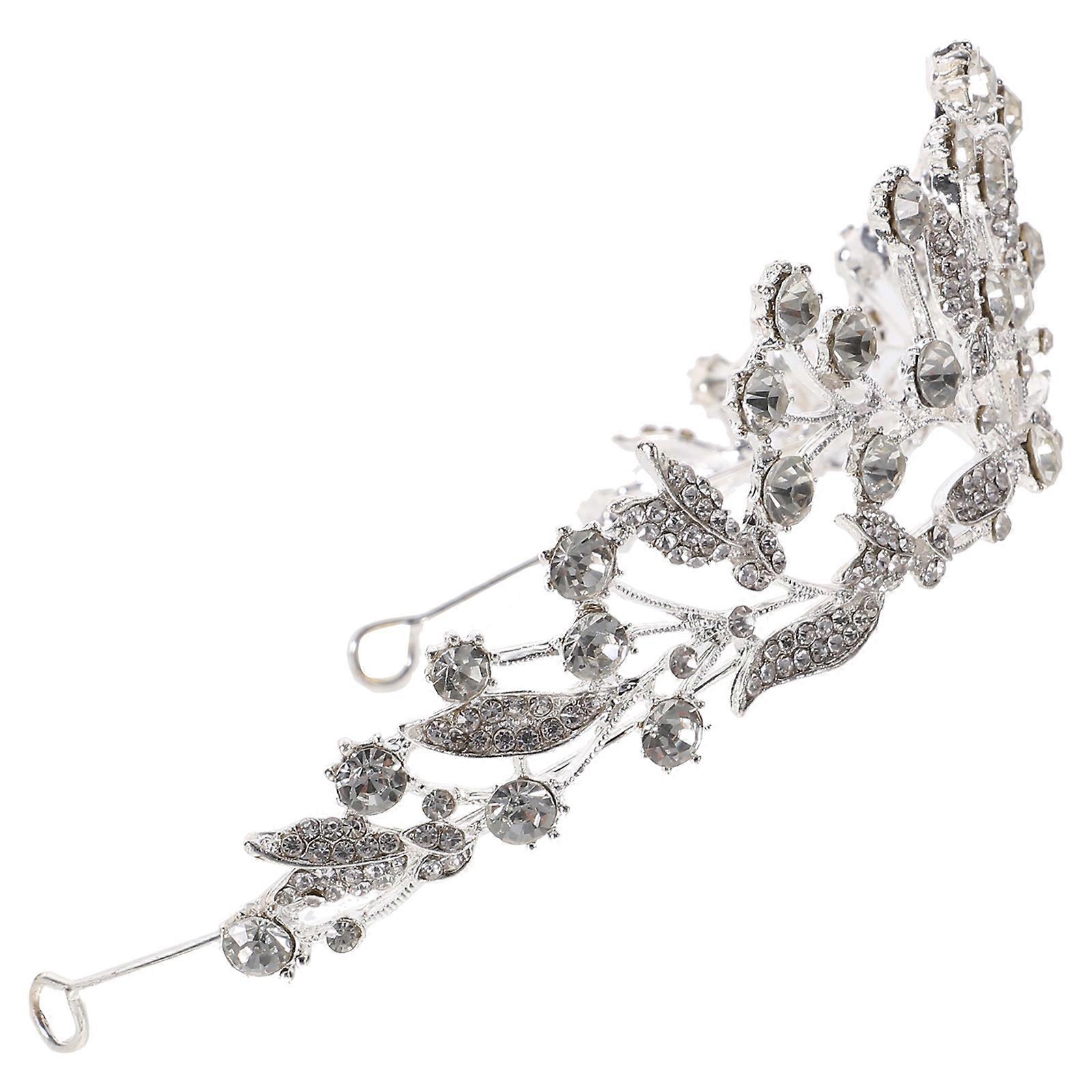 Shiny Silver Alloy Tiara for Bridal Decor Lightweight and Durable with Delicate Charms 1 Piece