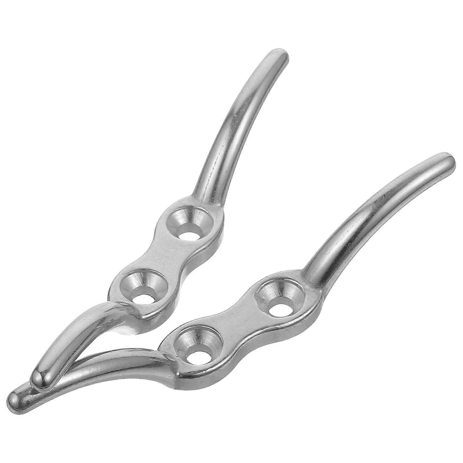 2Set Stainless Steel Dock Cleat 4 Inch Boat Equipment Multipurpose Anchoring For Marine Enthusiasts