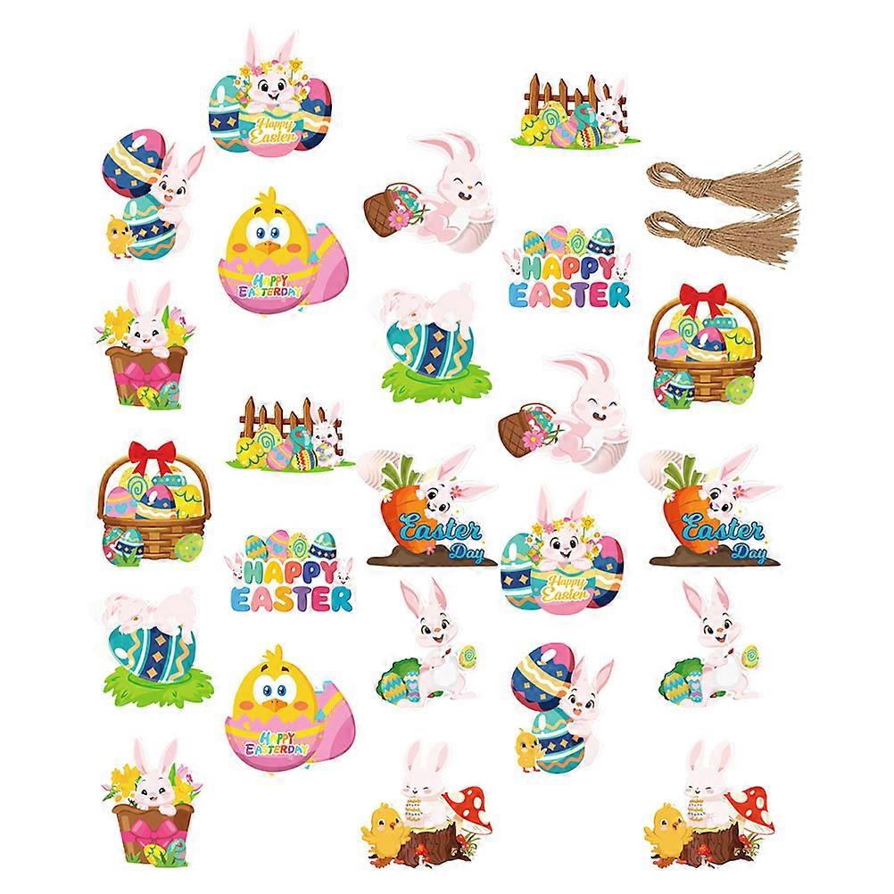 Hanging Easter Crafts Paper 24Pcs Assorted Color Festive Egg Ambiance Easter Decor