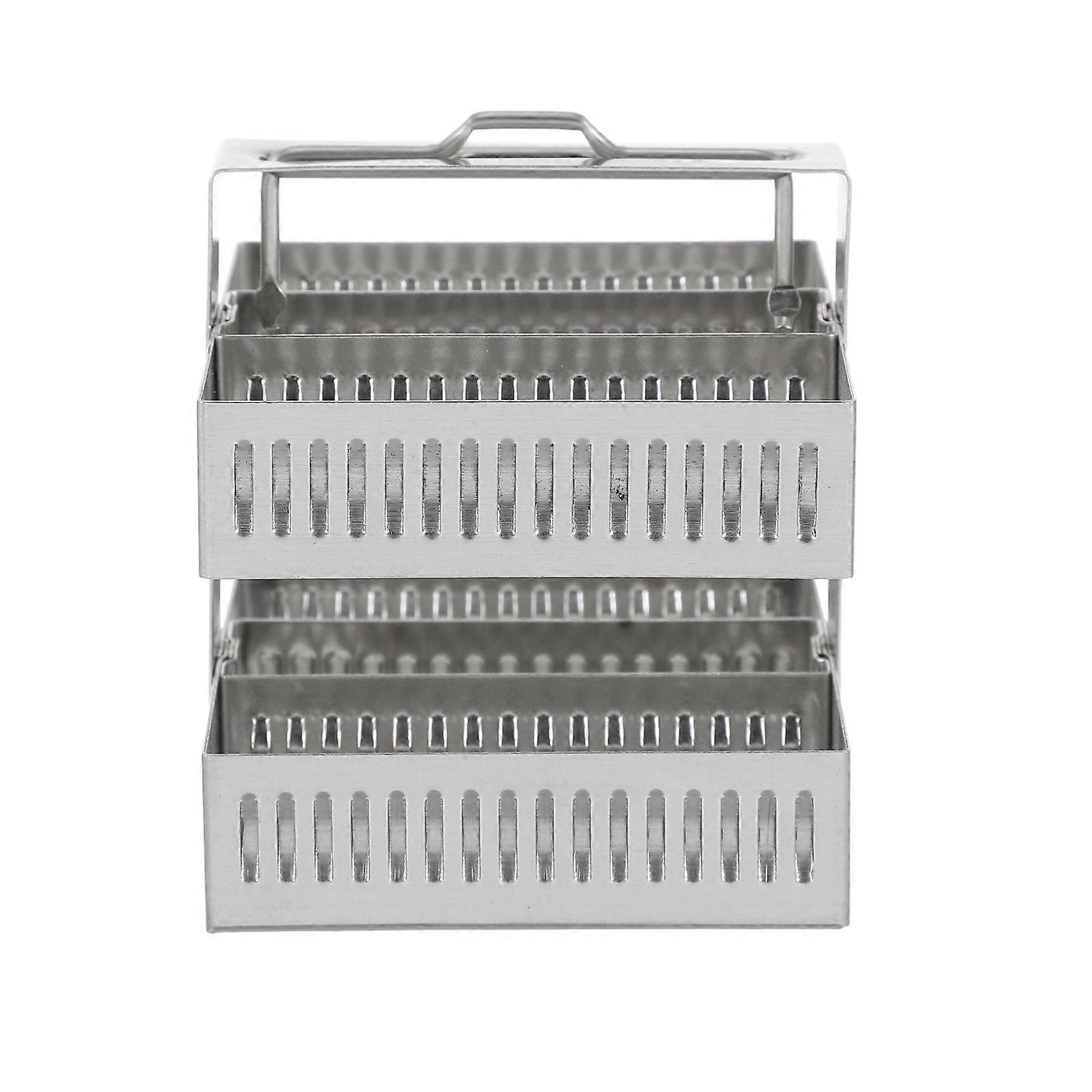 Stainless Steel Glass Slides Rack 30 Position Microscope Slide Holder