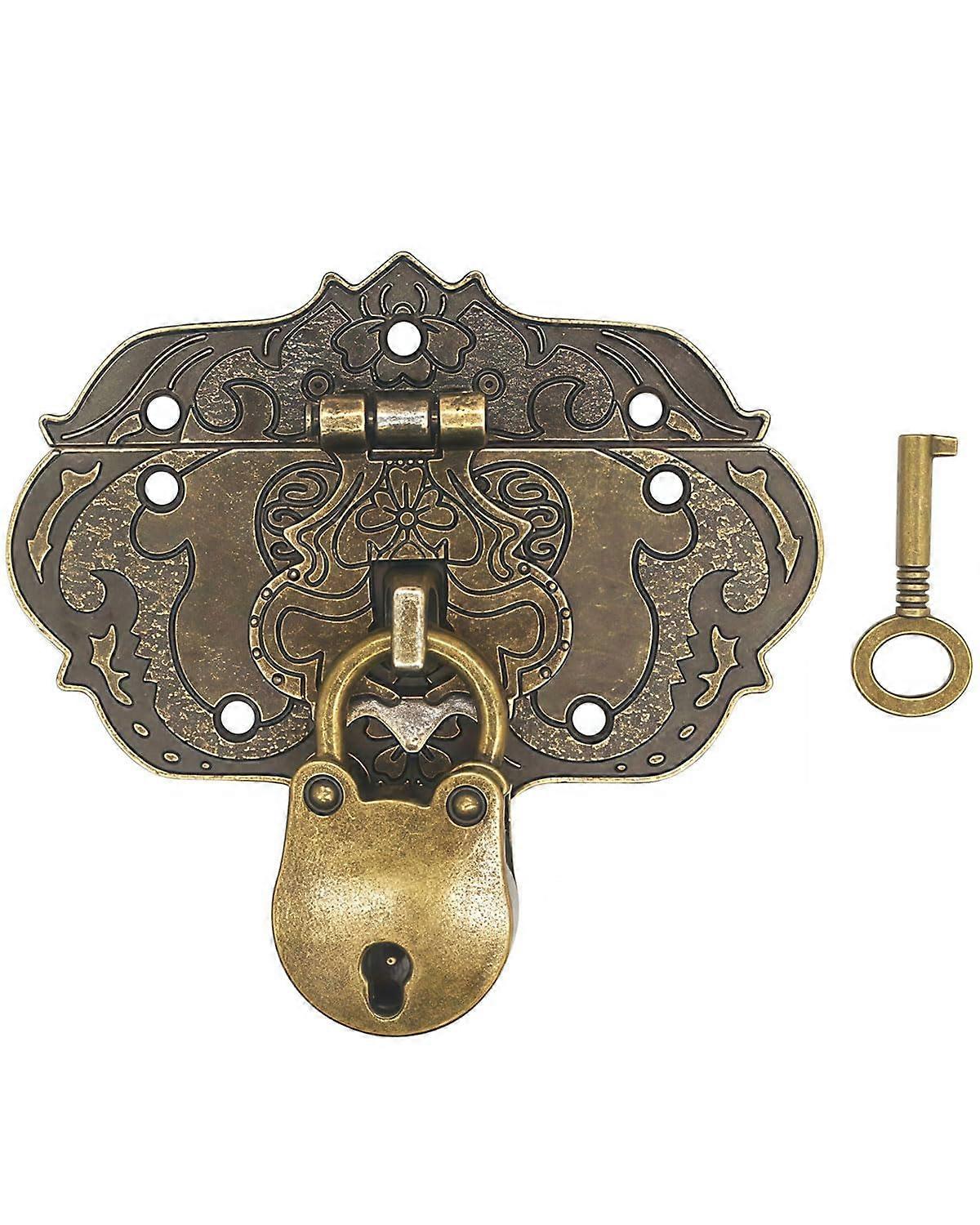 Vintage Antique Clasps Set Bronze Design Furniture Clasps Curtain Lock Fittings For Chests And Boxes Sliders With Screws