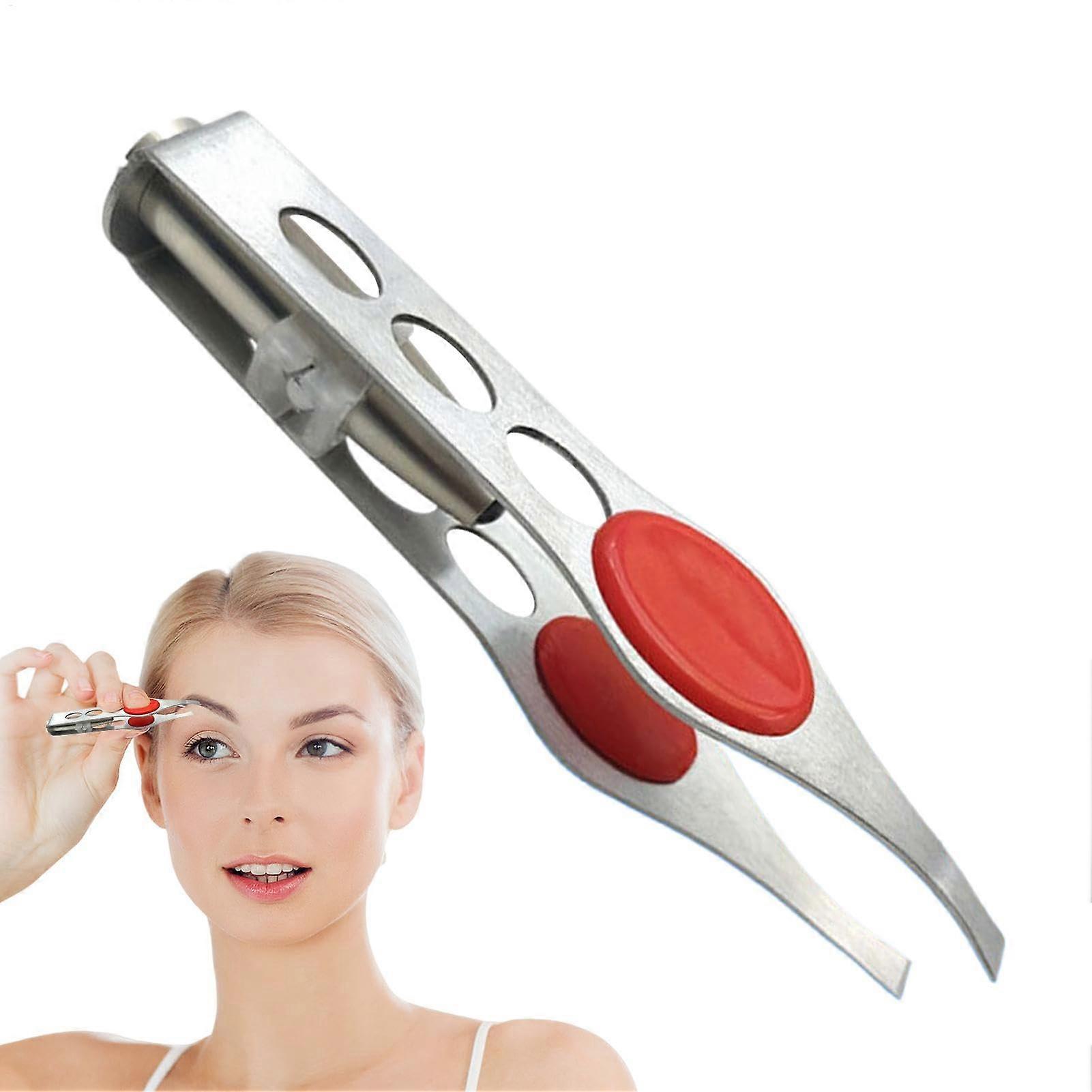 Eyebrow Hair Remover, Portable Precision Tweezers with LED Light