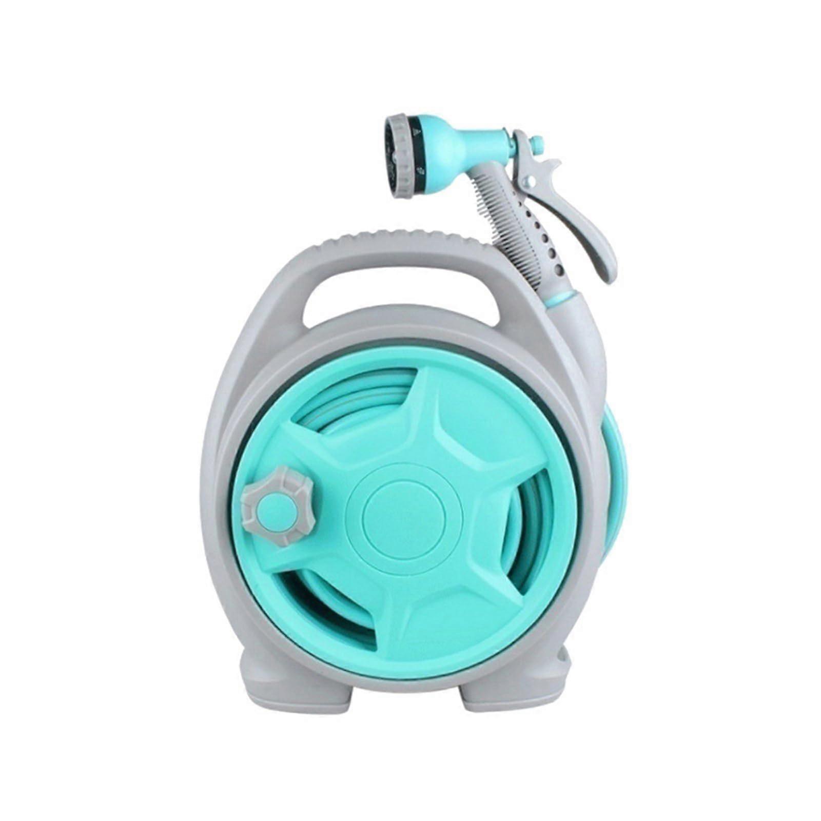 Retractable Garden Hose Reel, Portable with 6 Spray Patterns, 15m Length for Easy Patio Watering