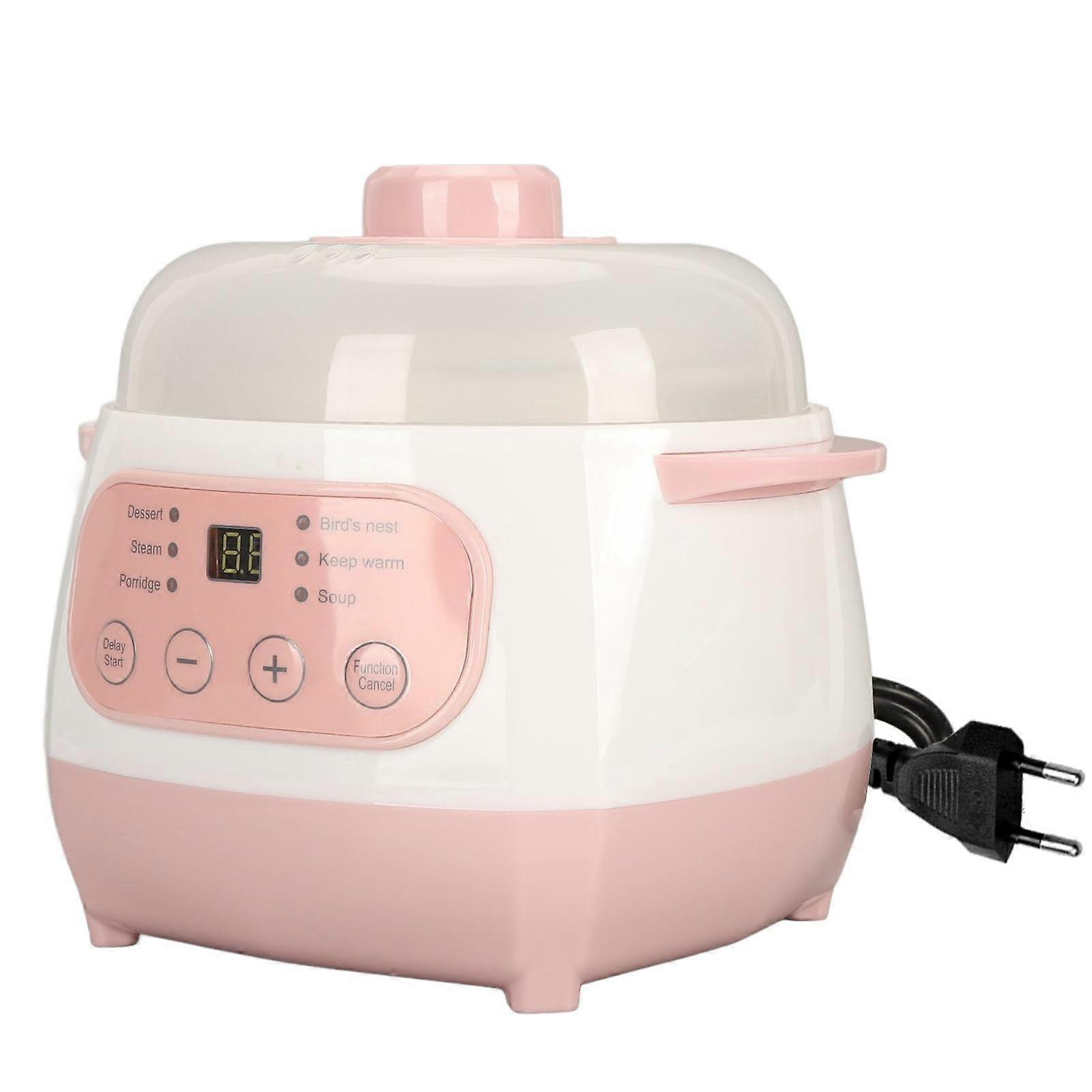 Versatile Electric Casserole Pot, 1L Ceramic Cooker, Stock Pot, Cooking Pot, Easy to Clean (EU Plug 220V)