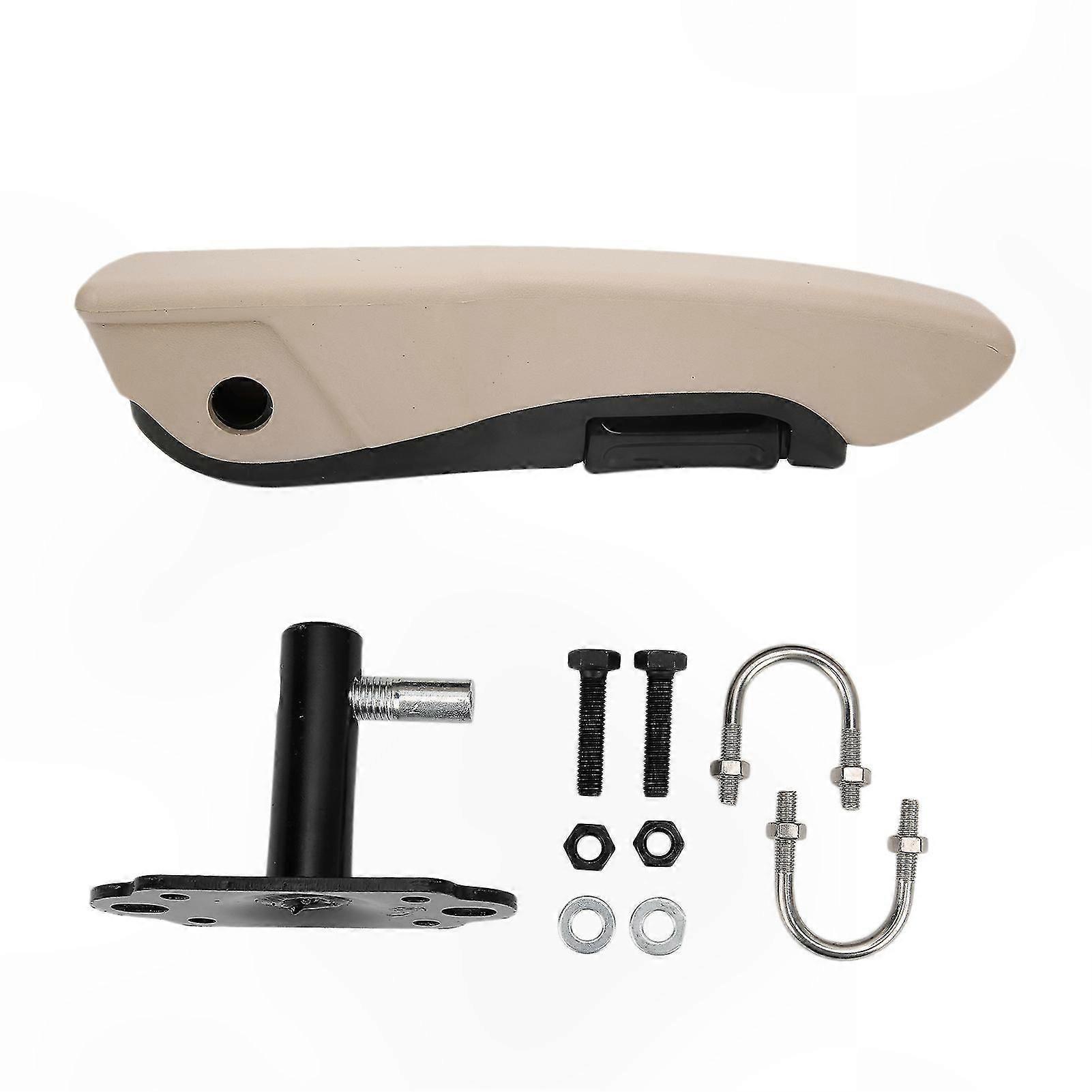 Beige Adjustable Armrest for Left Hand - Universal Fit for Trucks, Vans, and Trailers