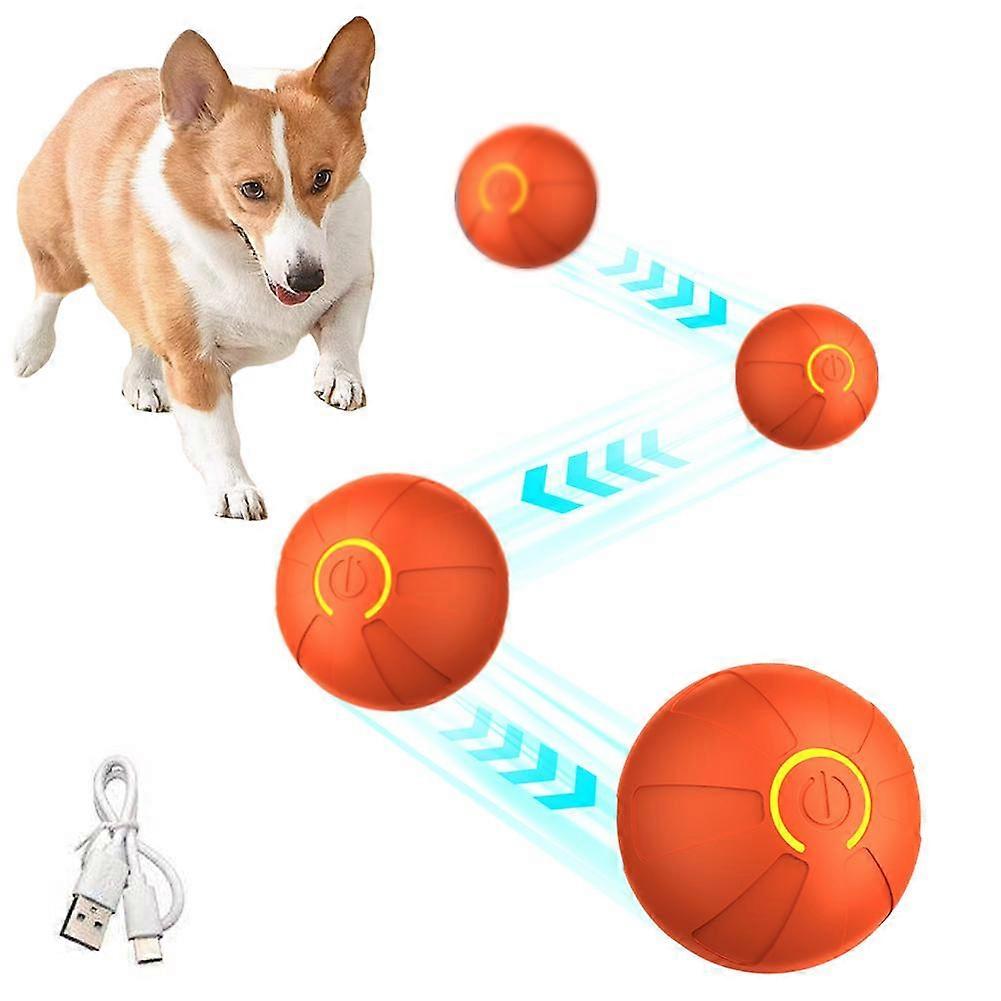 Smart Dog Toy Ball Automatic Moving LED Light Up Interactive Pet Ball For Bored Dogs Cats Indoor Play Obstacle Avoidance Safe Chew